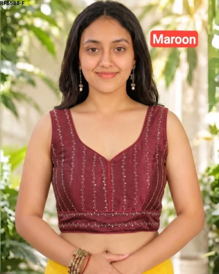 Rangoli Crush Beads Embroidered Readymade Blouse Designer Wear for Women!