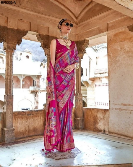 Timeless Elegance in Double Ikat P.V Silk Saree!