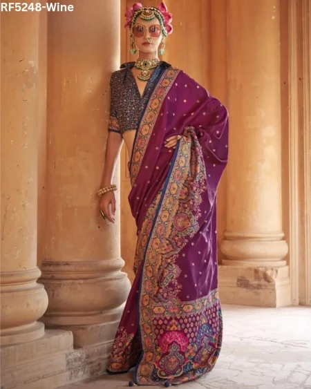 Luxury in Every Drape – Elegant P.V Silk Printed Saree!