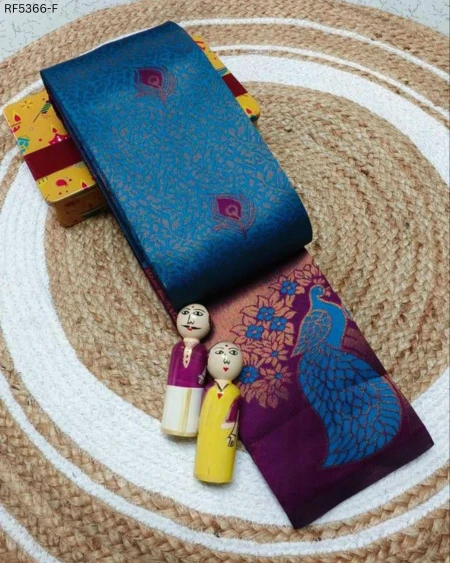 Premium Pure Banarasi Silk Saree with Floral Meena Design & Heavy Zari Rich Pallu