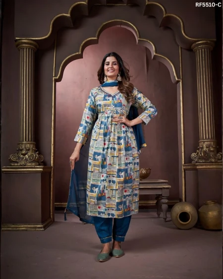 Handwork Kurti Set with Najmin Dupatta Elegant Ethnic Wear!