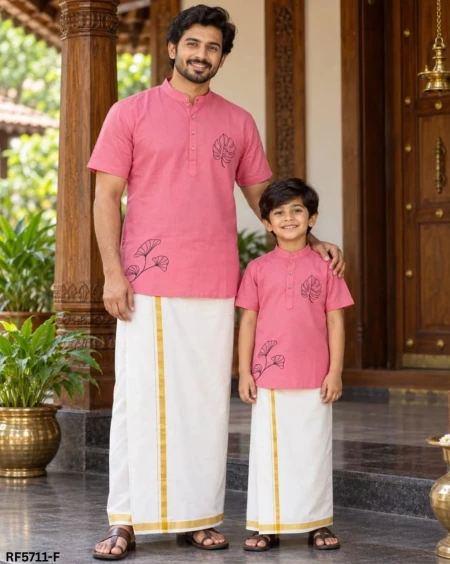 Father & Son Soft Magic Cotton Printed Jippa Combo – Stylish Traditional Wear!