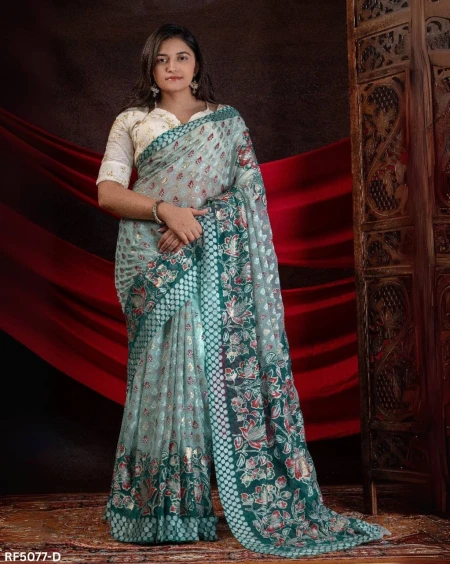 Premium Braso Saree – Foil Print Detailing & 4 Stunning Shades!