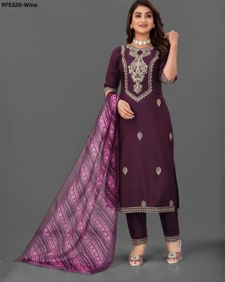 Stylish Cotton Blend Kurti Set with Organza Dupatta!