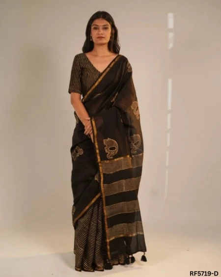 Elegant Mul Cotton Silk Printed Saree with Unstitched Blouse – Stylish Traditional Wear!