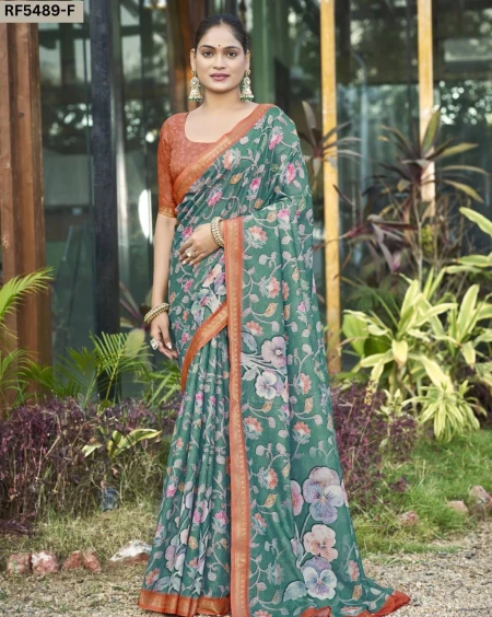Cotton Digital Print Saree Comfortable Daily Wear for Women!