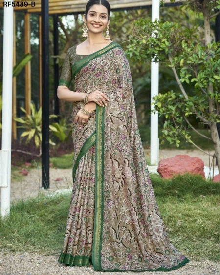 Cotton Digital Print Saree Comfortable Daily Wear for Women!