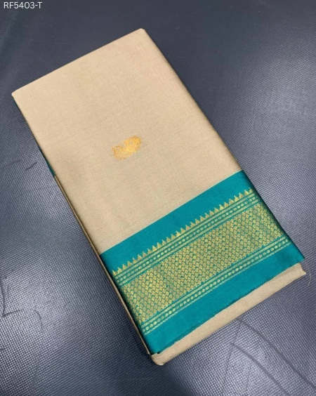 Cotton Silk Saree with Gold Weaving Border Unstitched Blouse Elegant Festive Wear for Women!