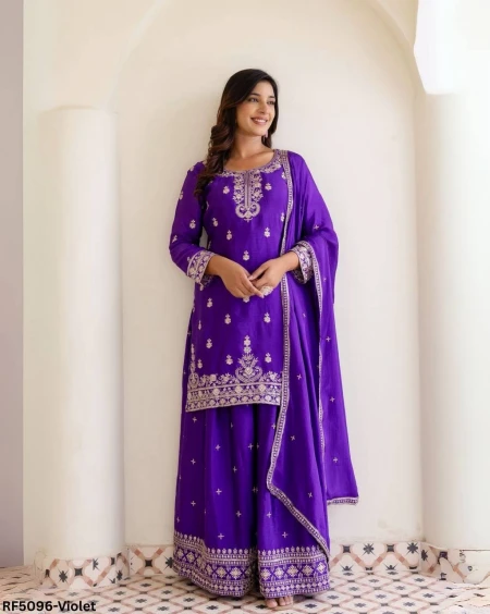Exclusive Palazzo Set with Embroidery & Sequin Detailing!