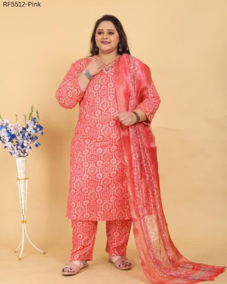Plus Size Rayon Handwork Kurti Set with Najmin Dupatta for Women!