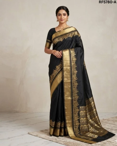 Elegant Litchi Silk Saree with Unstitched Blouse – Traditional Wear!