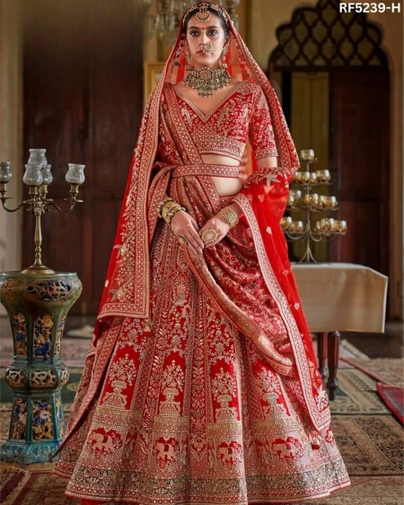 Designer Raw Silk Embroidered Lehenga Choli with Stylish Double Dupatta!
