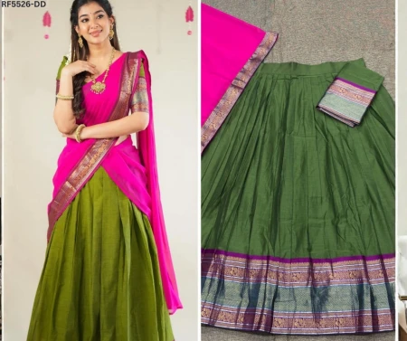 Kanchi Cotton Zari Weaving Lehenga Set with Georgette Dupatta!