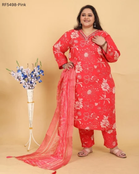 Rayon Handwork Kurti Pant Set with Organza Dupatta!