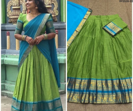 Kanchi Cotton Zari Weaving Lehenga Set with Georgette Dupatta!
