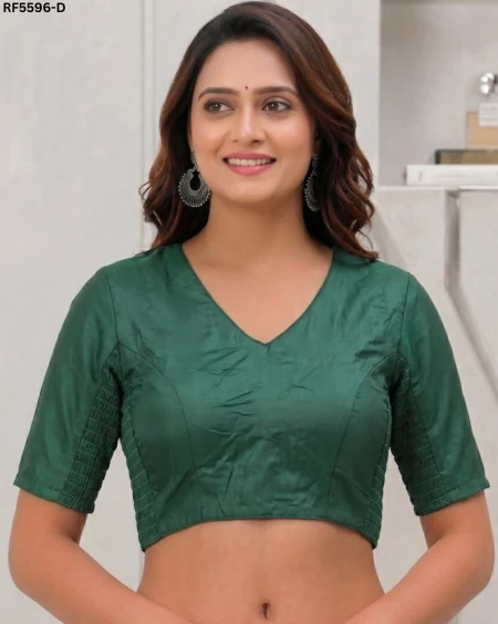 Pure Cotton V Neck Readymade Padded Blouse!