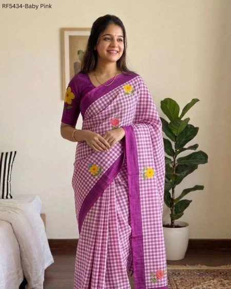 Linen Cotton Printed Elegant Summer Wear Saree!