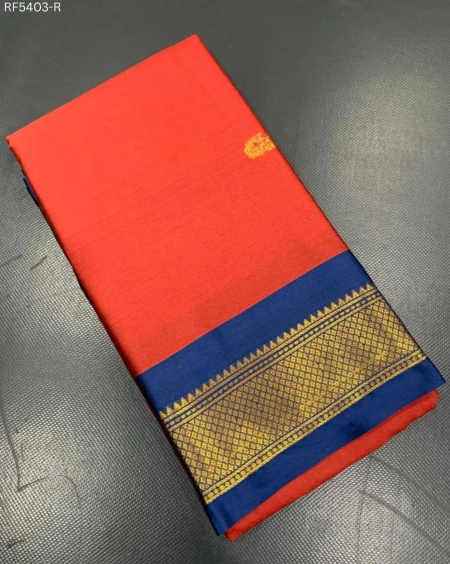 Cotton Silk Saree with Gold Weaving Border Unstitched Blouse Elegant Festive Wear for Women!