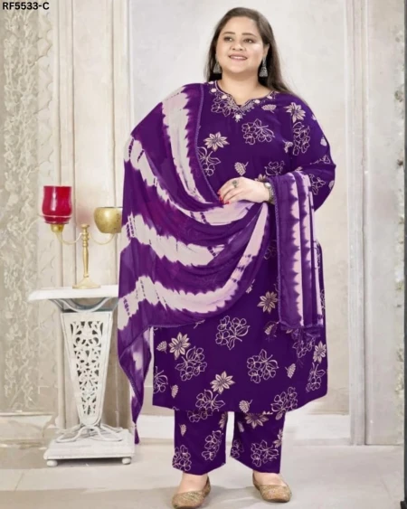 Rayon Handwork Kurti Set with Najmeen Dupatta!