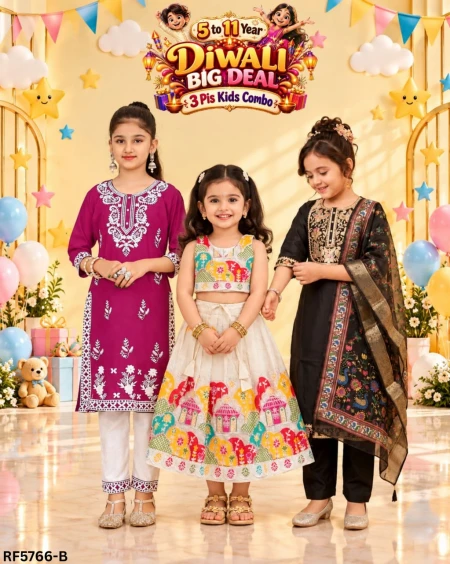 Girls Ethnic Wear Combo Set – 3 Designs