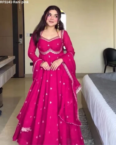 Stylish Embroidered Gown Set – Perfect Deepawali Collection!