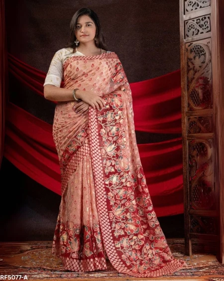Premium Braso Saree – Foil Print Detailing & 4 Stunning Shades!