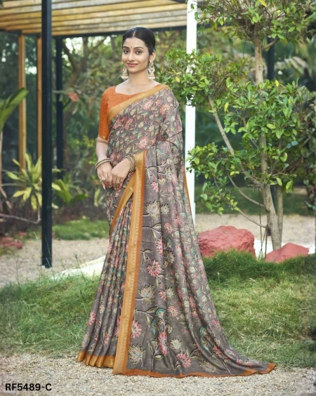 Cotton Digital Print Saree Comfortable Daily Wear for Women!