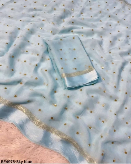 Glow & Flow – Soft Viscose Saree with Sequence Touch!