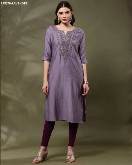 Viscose Rayon Embroidered Kurti  Elegant & Comfortable!