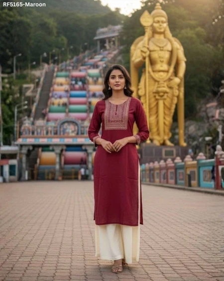 Trending Heavy Embroidery Work Kurti with Plazzo!