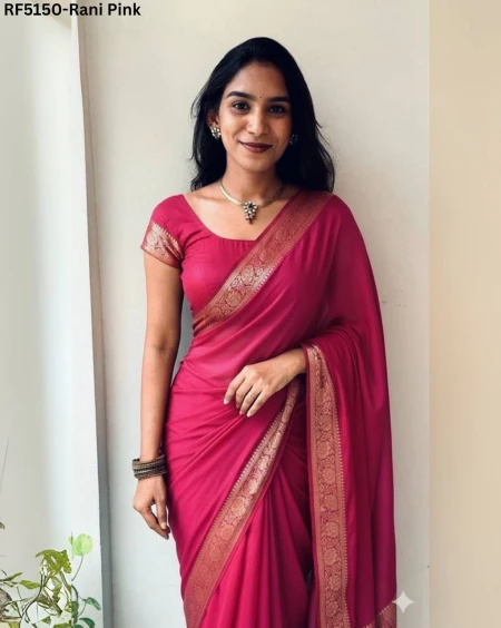 Elegant Soft Chinon Saree with Pure Zari Weaving!