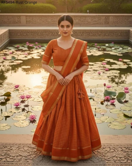Viscose Georgette Zari Weaving Lehenga Set with Dupatta!