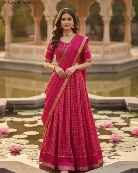 Viscose Georgette Zari Weaving Lehenga Set with Dupatta!