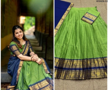 Kanchi Cotton Zari Weaving Lehenga Set with Georgette Dupatta!