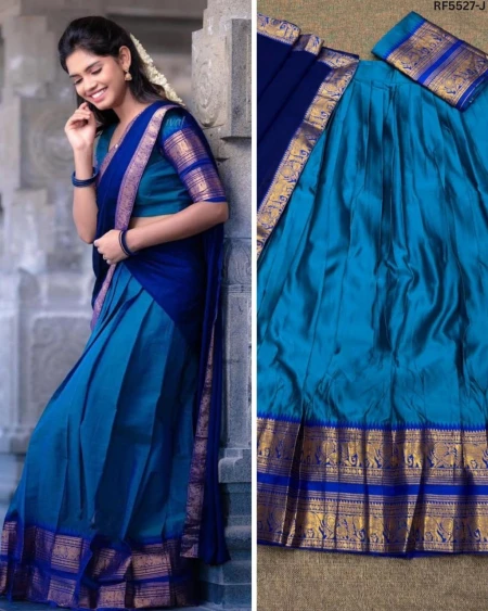 Kanjivaram Silk Zari Weaving Lehenga Set with Georgette Dupatta!