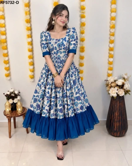 Elegant Vichithra Silk Kalamkari Frock with Soft Crepe Lining!