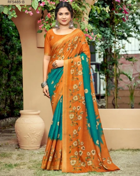 Cotton Digital Print Saree Comfortable Daily Wear for Women!