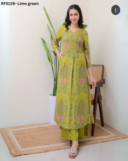 Stylish Embroidered Kurti Set – Soft Rayon Cotton Fabric!