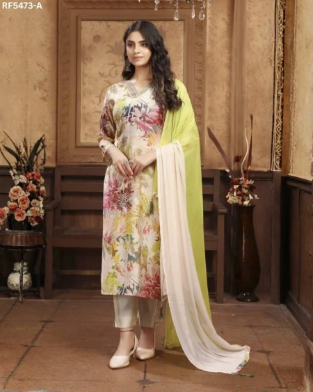 Chanderi Handwork Kurti Pant Set with Najmin Dupatta Wear for Women!
