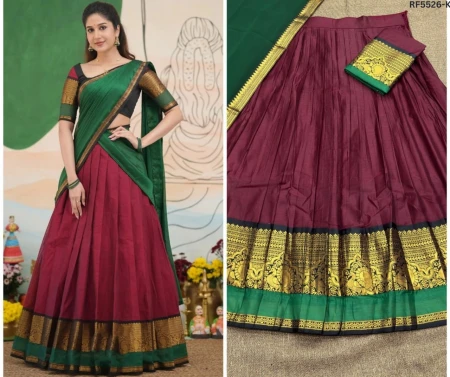 Kanchi Cotton Zari Weaving Lehenga Set with Georgette Dupatta!