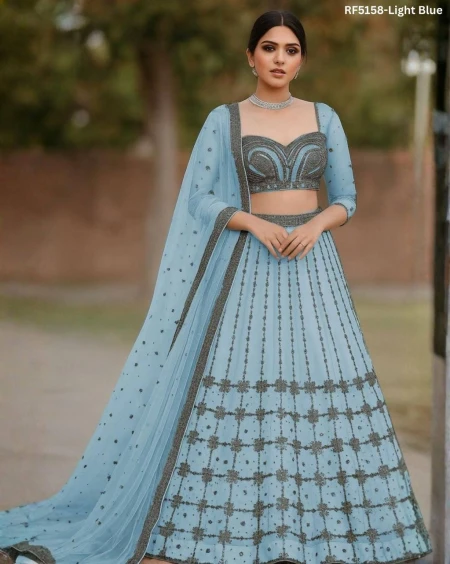 Heavy Net Chain Work Lehenga Choli with Dupatta!