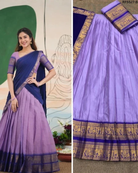 Kanjivaram Silk Zari Weaving Lehenga Set with Georgette Dupatta!
