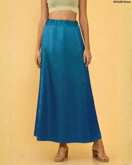 Comfortable Ultra Satin Saree Petticoat with Drawstring & Bakram!