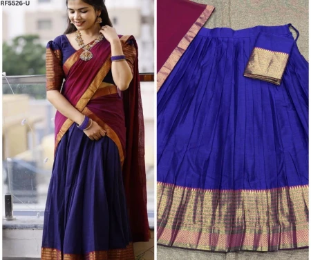 Kanchi Cotton Zari Weaving Lehenga Set with Georgette Dupatta!
