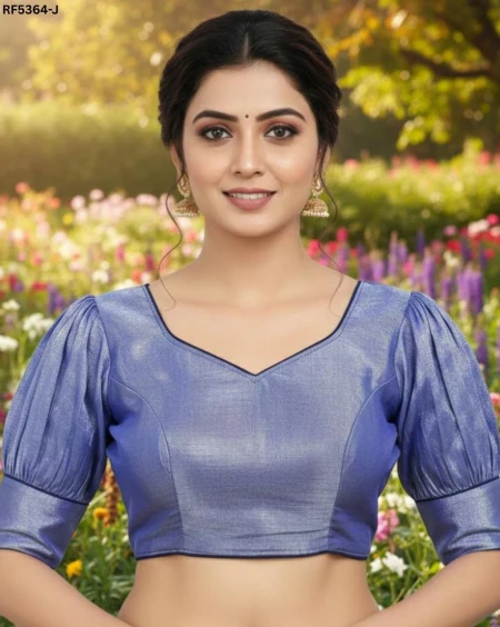 Designer Erode Silk Cotton Blouse with Metallic Two-Tone Finish!