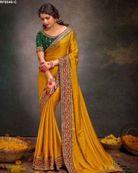 Satin Swarovski Work Saree Elegant Party Wear!