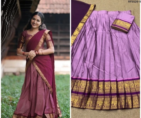 Kanchi Cotton Zari Weaving Lehenga Set with Georgette Dupatta!