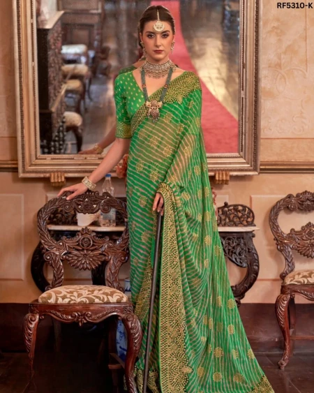 Effortless Elegance – Georgette Saree with Rich Jacquard Weaving!