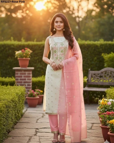 Elegant Shimmer Buti Jacquard Unstitched Suit Material with Dupatta!