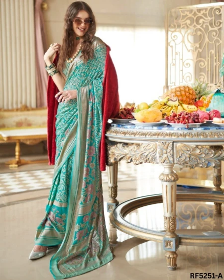 Luxury in Every Drape – Elegant P.V Silk Printed Saree!